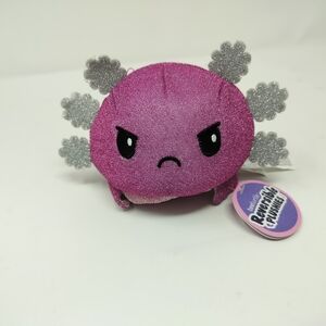 Axolotl reversible plushies glitter happy mad limited edition by teeturtle